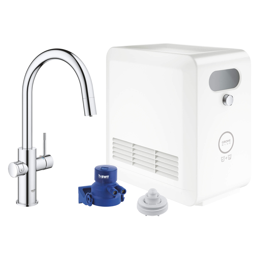 Grohe Blue 31251 Chilled and Sparkling Water Filtration System with Kitchen  Faucet