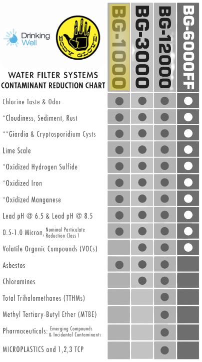 Body Glove BG-1000C Replacement Water Filter Cartridge (WI-BG1000C)