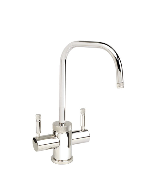 Waterstone 1455HC-MB Industrial Hot and Cold Filtration Faucet with Bend  U Spout, Matte Black Finish