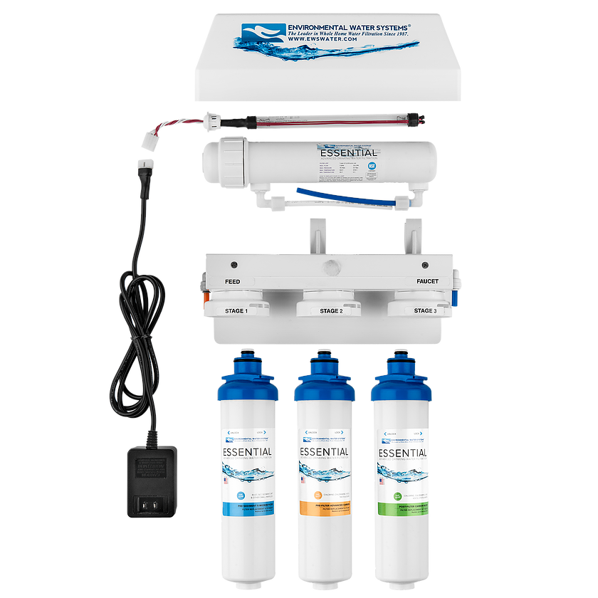 Environmental Water Systems Essential RO3-UV 3-Stage Reverse Osmosis Water Filtration System with Ultraviolet (UV) Disinfection freeshipping - Drinking Well Co.