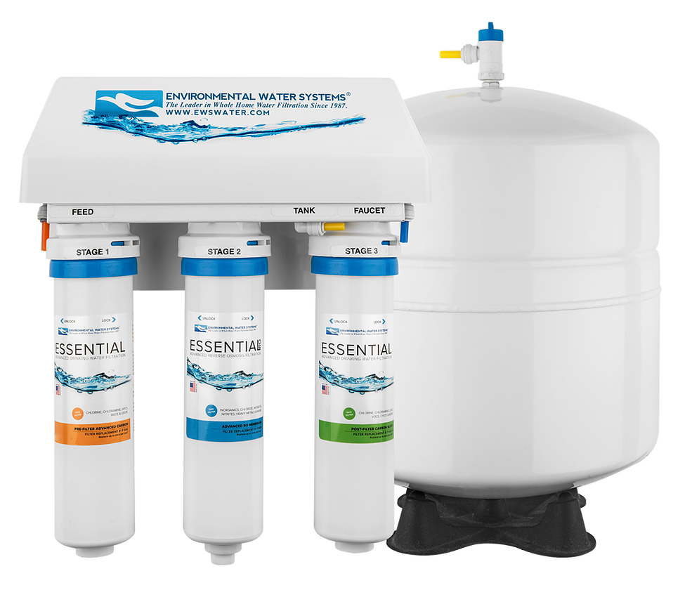 Environmental Water Systems Essential RO3 Advanced 3-Stage Reverse Osmosis Filter System freeshipping - Drinking Well Co.