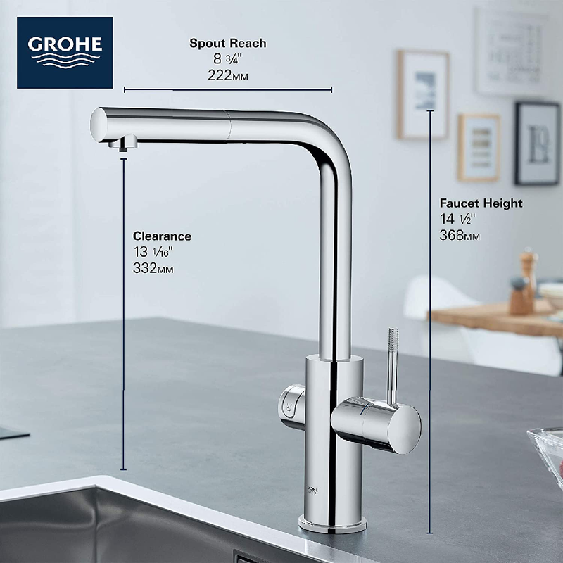 Our watersystems are #MadeForYourWater! As a new addition, the redesigned GROHE  Blue Pure is a stylish kitchen helper that provides advanced filtration, By GROHE