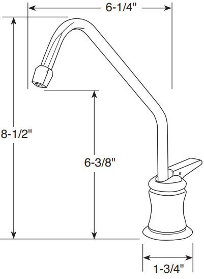 Water Inc. WI-FA400C Liberty Series Long Reach Spout 400 Cold Only Faucet freeshipping - Drinking Well Co.