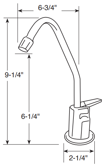 Water Inc. WI-FA500C Elite Series Long Reach Spout 500 Cold Only Faucet freeshipping - Drinking Well Co.