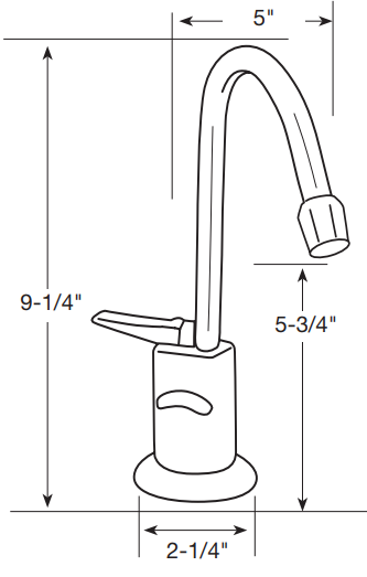 Water Inc. WI-FA510H Elite Series J-Spout 510 Hot Only Faucet freeshipping - Drinking Well Co.