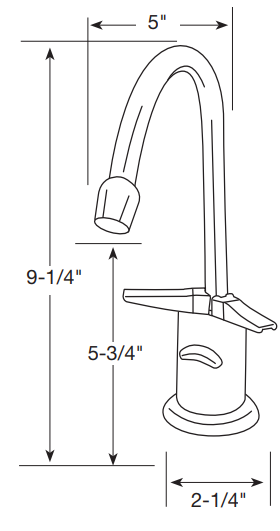 Water Inc. WI-FA510HC-CH Elite Series J-Spout 510 Hot & Cold Faucet freeshipping - Drinking Well Co.