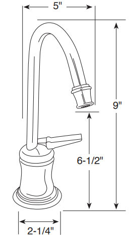 Water Inc. WI-FA610C Traditional Series J-Spout 610 Cold Only Faucet freeshipping - Drinking Well Co.