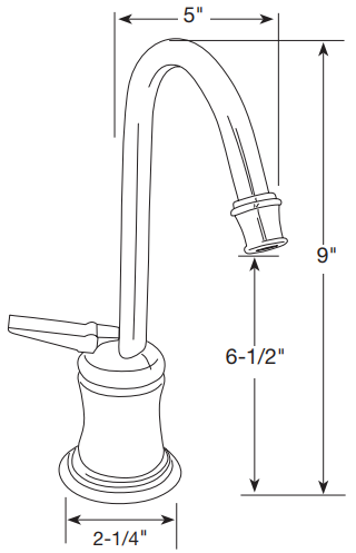 Water Inc. WI-FA610H Traditional Series J-Spout 610 Hot Only Faucet freeshipping - Drinking Well Co.