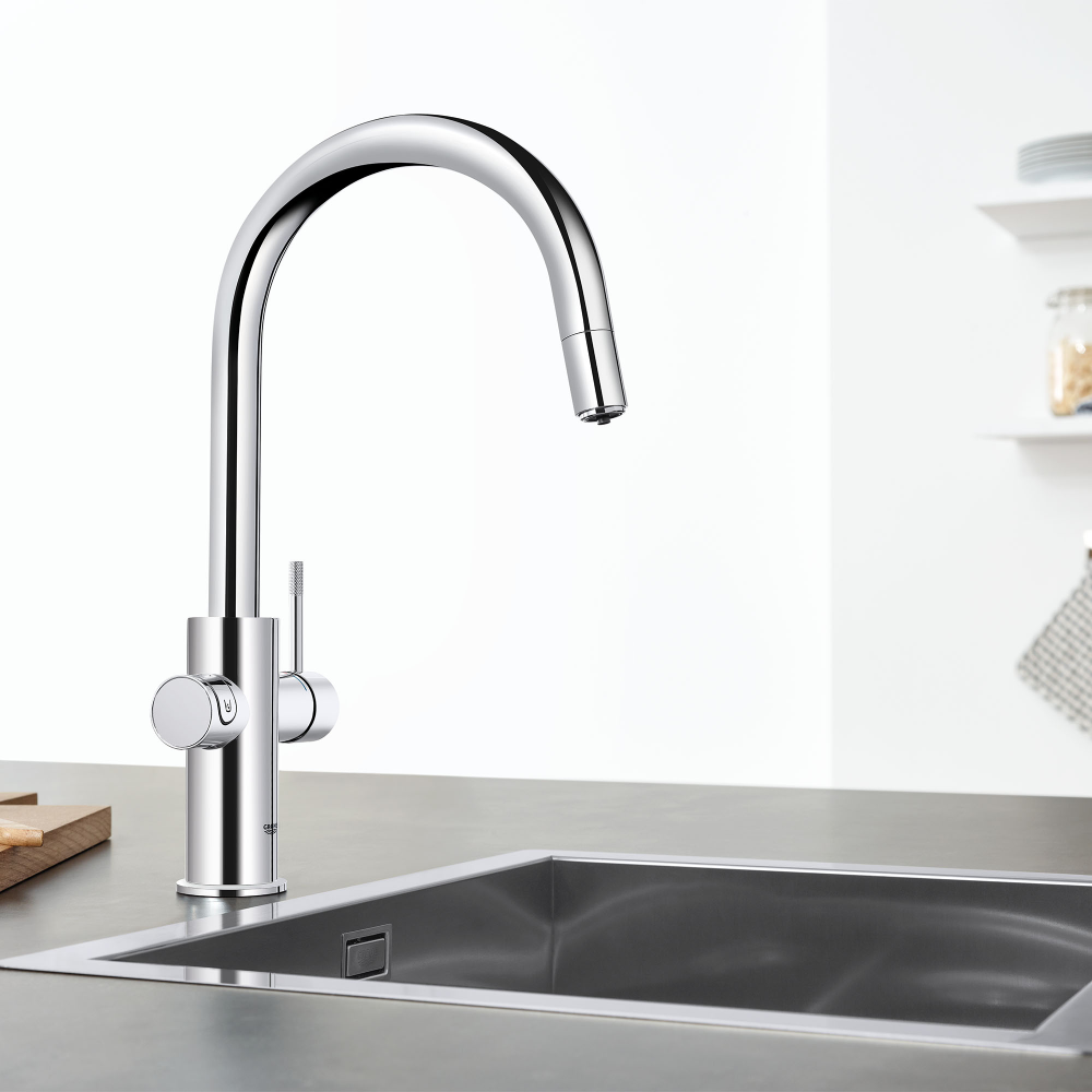 31251002 by Grohe - Blue Single-handle Pull Down Kitchen Faucet Single  Spray 1.75 Gpm With Chilled & Sparkling Water